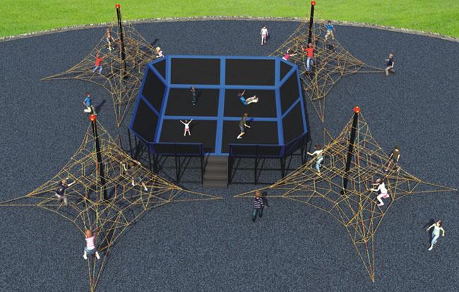 아이 옥외 정글짐 큰 운동 활동적인 Trampoline 공원 장비