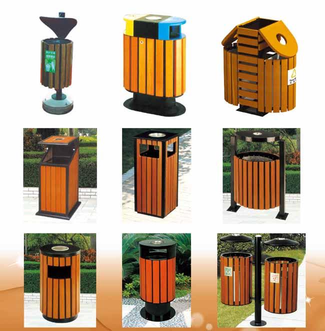 소나무 Solide 목제 공원 쓰레기통, RHA-14804 재생을 위한 외부 쓰레기통